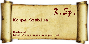 Koppa Szabina névjegykártya